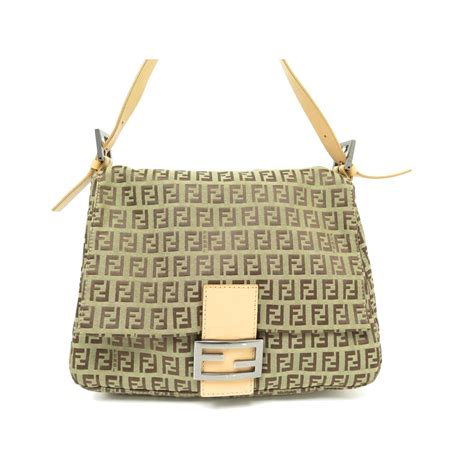 2288-8br001-ku7-048 fendi purse baguette|FENDI 8BR001 Beige/Brown Mamma Baguette Zucchino Canvas .